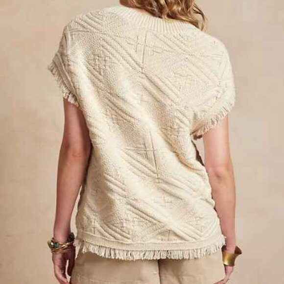 Banana Republic Heritage V-Pattern Sweater Vest Fringe Trim - Picture 3 of 14